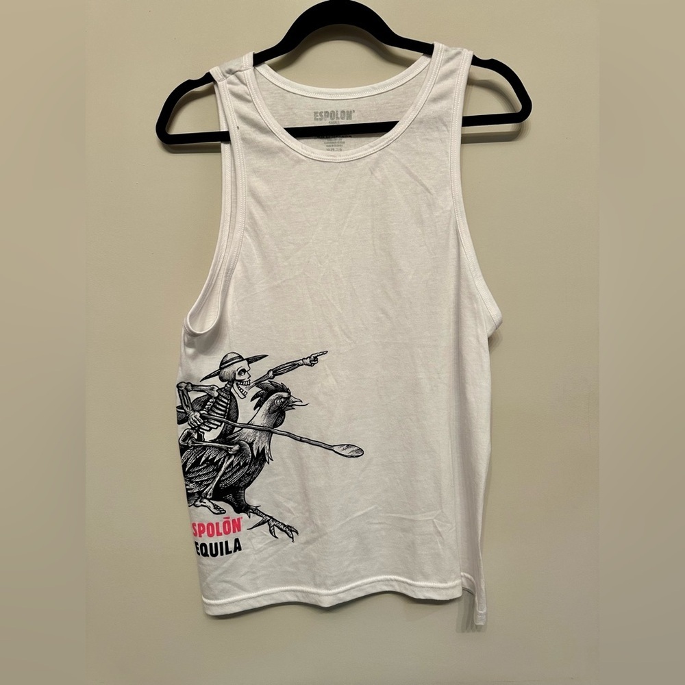 Espolon Tequila Promotional Skeleton Chicken Jousting Tank Top-Small Unisex